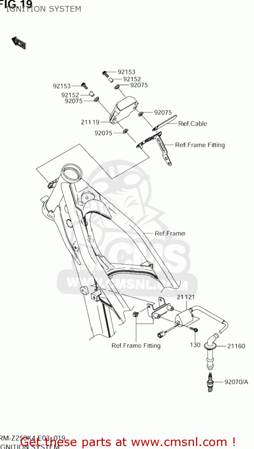 IGNITION SYSTEM RM-Z250 2004 (K4) USA (E03) RMZ250 RM Z250