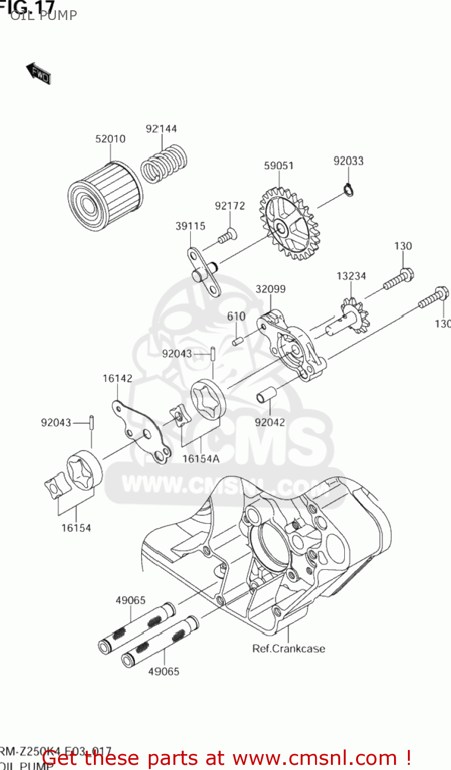OIL PUMP RM-Z250 2004 (K4) USA (E03) RMZ250 RM Z250