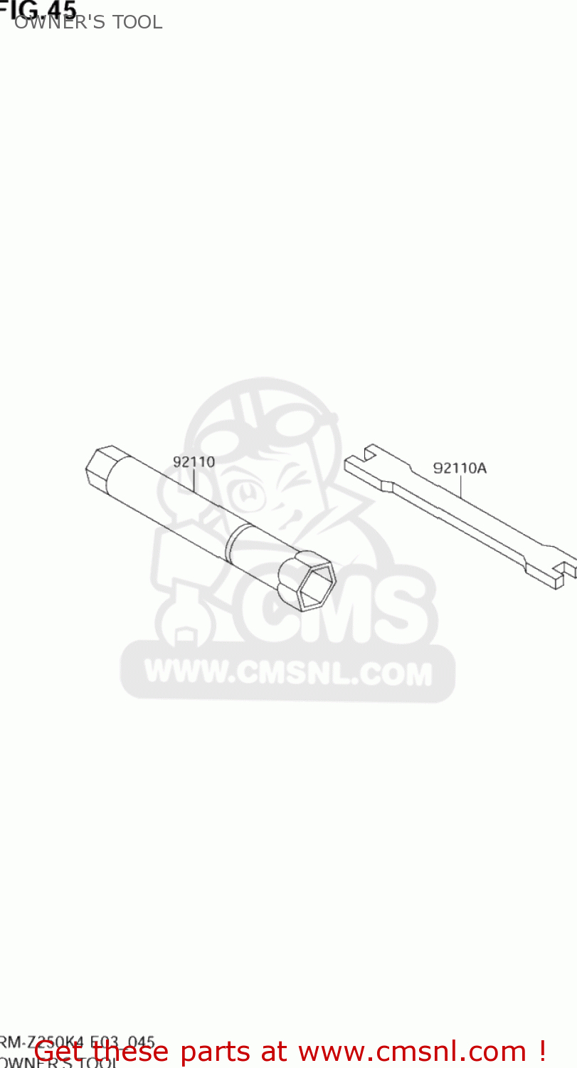 OWNER'S TOOL RM-Z250 2004 (K4) USA (E03) RMZ250 RM Z250