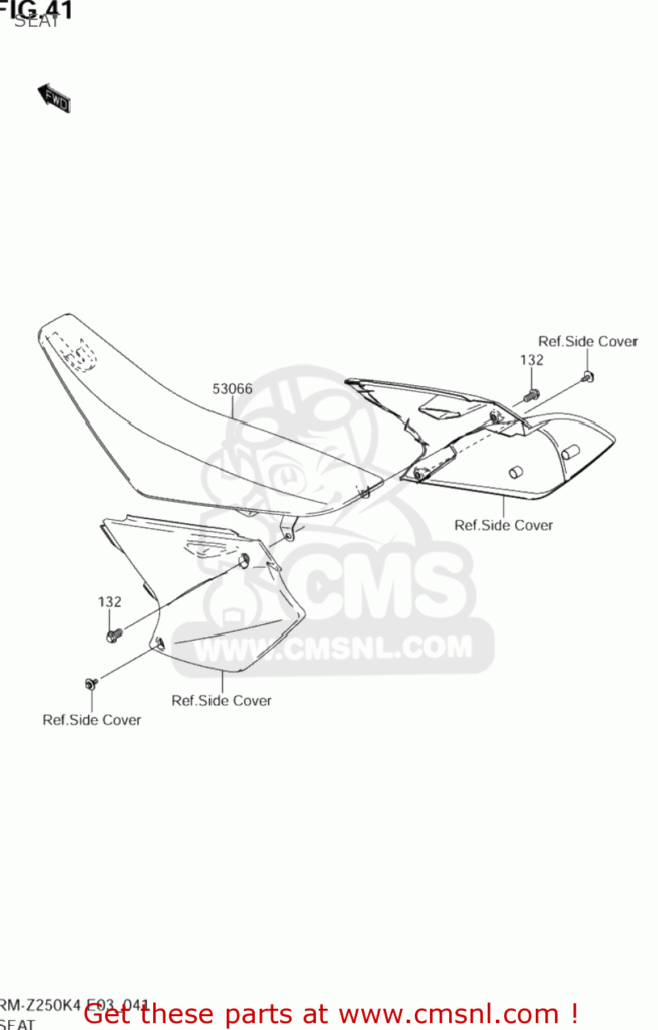 SEAT RM-Z250 2004 (K4) USA (E03) RMZ250 RM Z250
