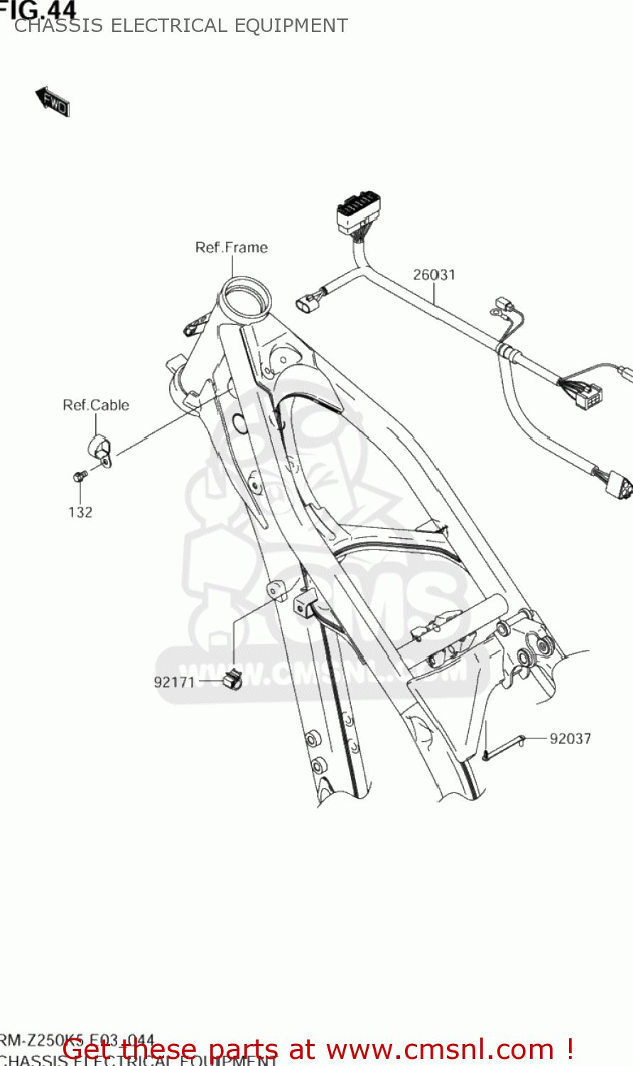 CHASSIS ELECTRICAL EQUIPMENT RM-Z250 2005 (K5) USA (E03) RMZ250 RM Z250