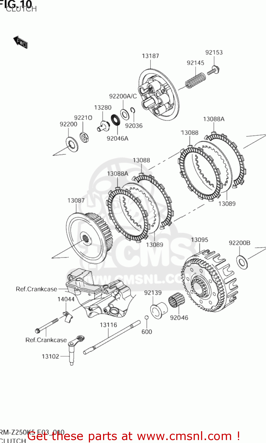 CLUTCH RM-Z250 2005 (K5) USA (E03) RMZ250 RM Z250