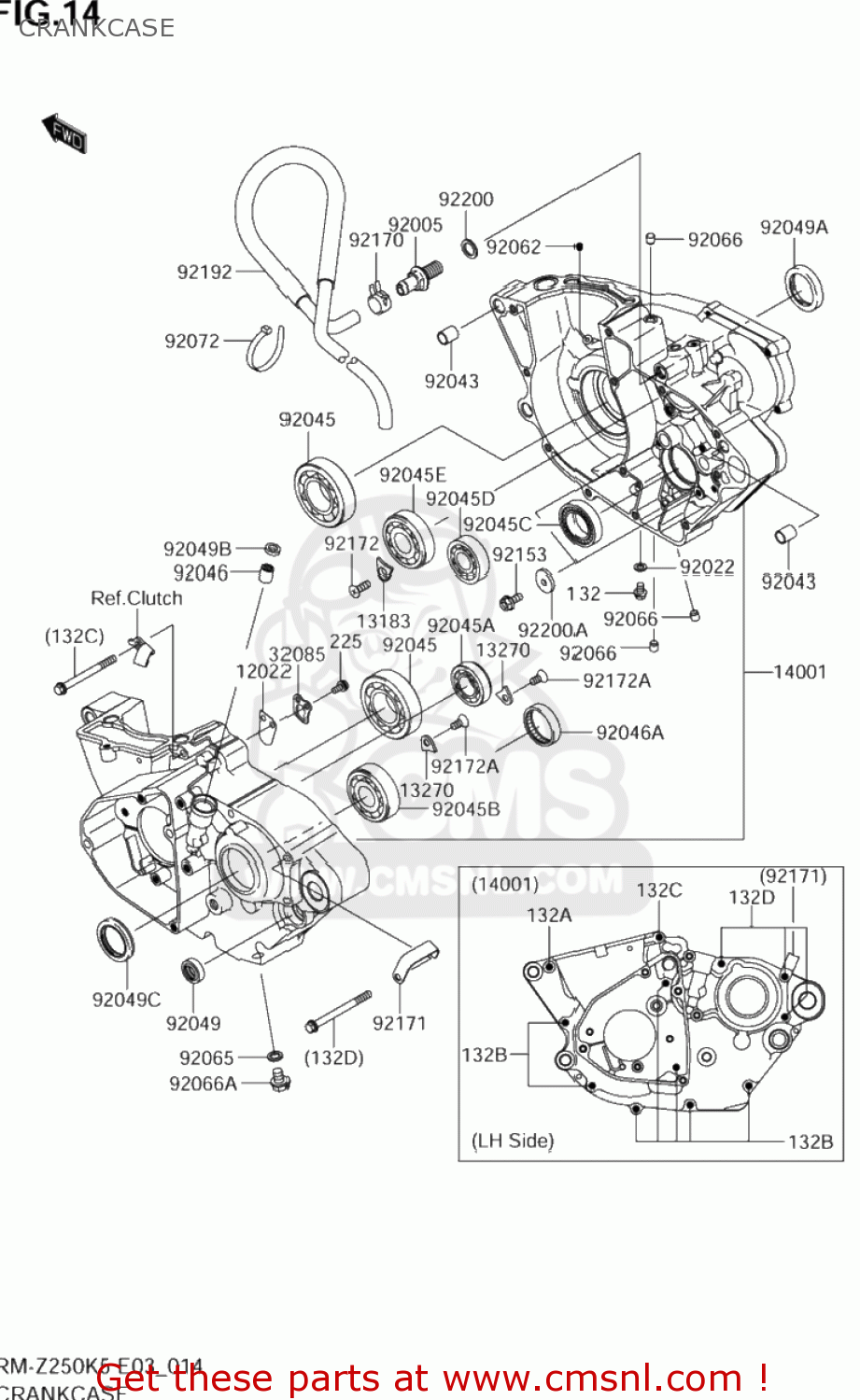 CRANKCASE RM-Z250 2005 (K5) USA (E03) RMZ250 RM Z250