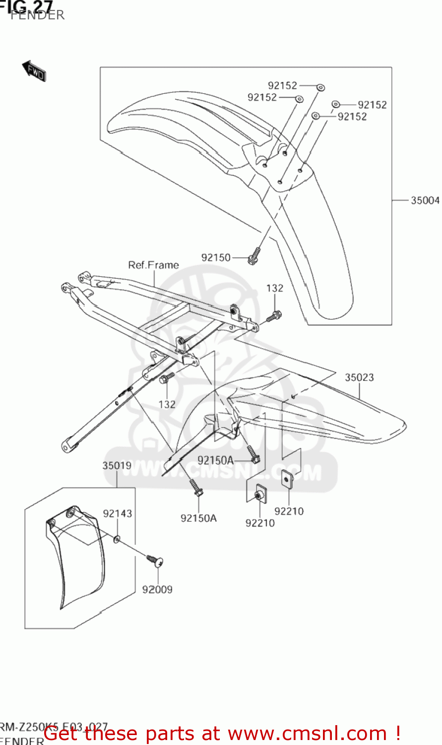 FENDER RM-Z250 2005 (K5) USA (E03) RMZ250 RM Z250