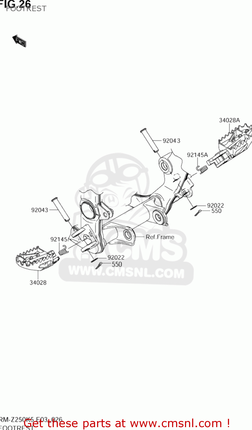 FOOTREST RM-Z250 2005 (K5) USA (E03) RMZ250 RM Z250
