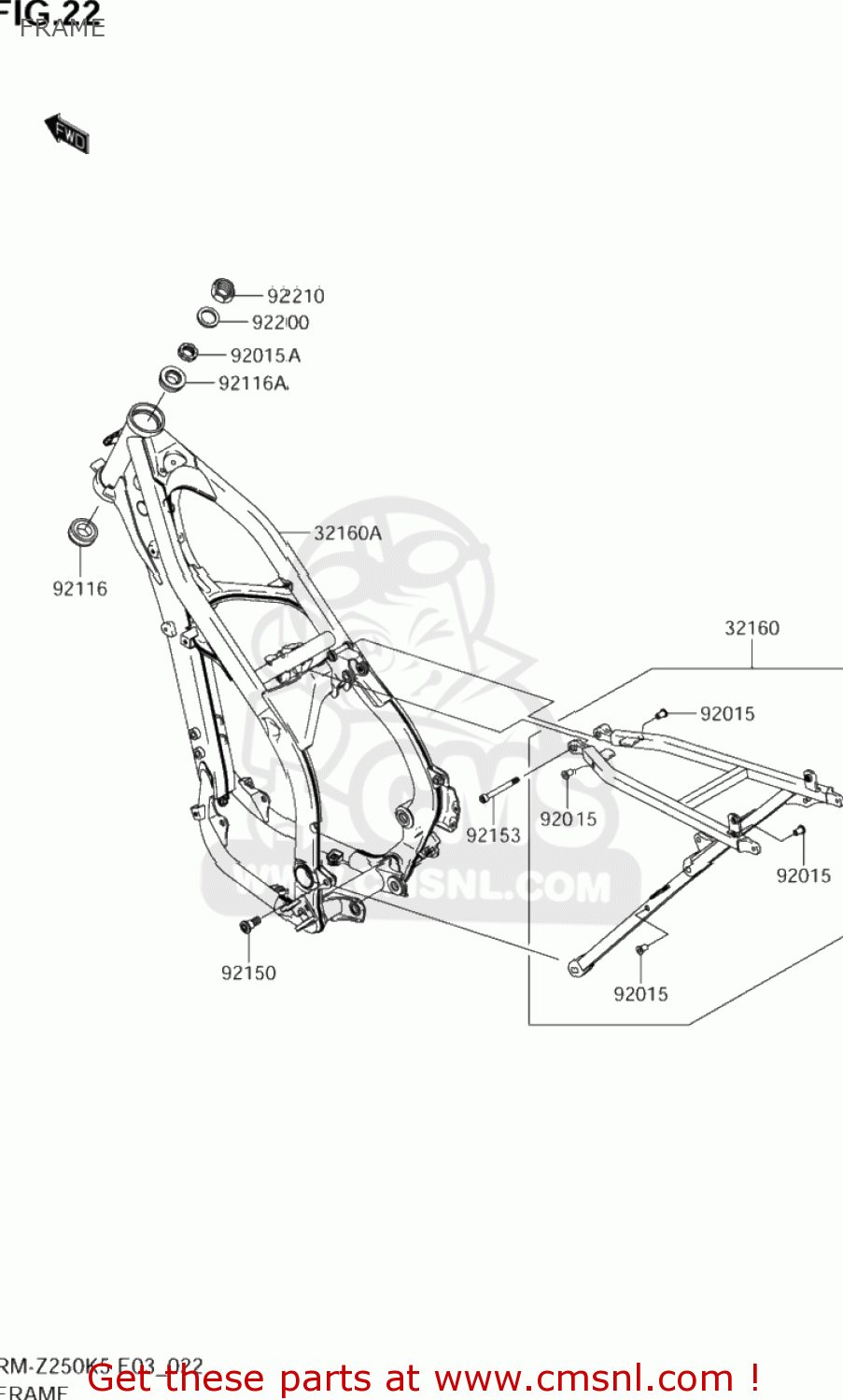 FRAME RM-Z250 2005 (K5) USA (E03) RMZ250 RM Z250