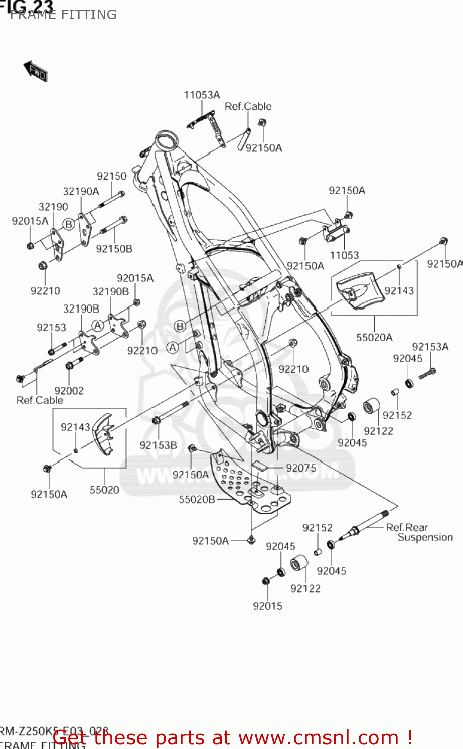 FRAME FITTING RM-Z250 2005 (K5) USA (E03) RMZ250 RM Z250