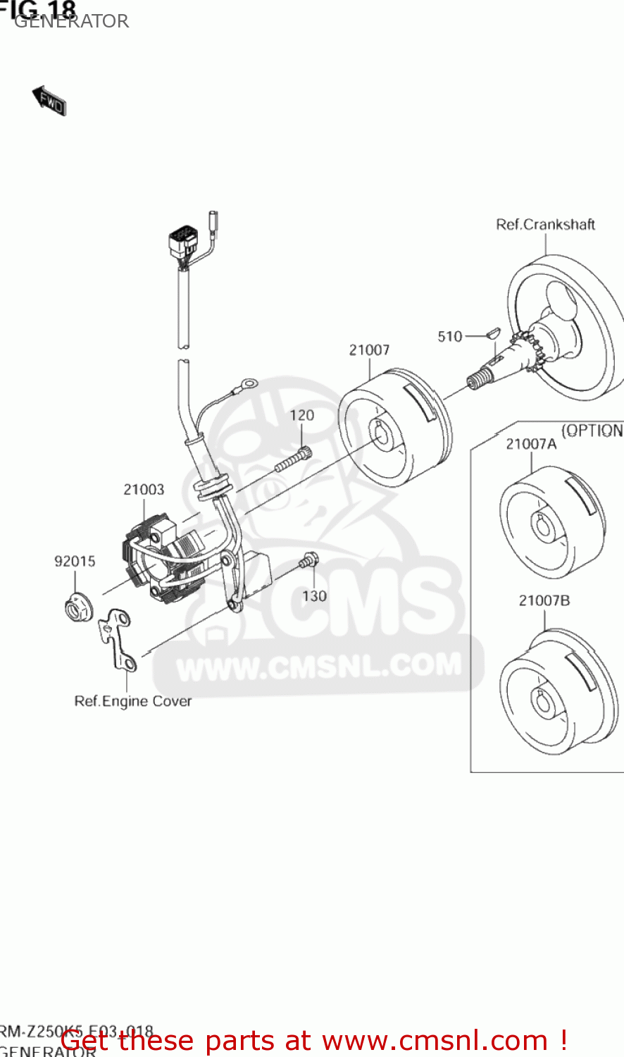 GENERATOR RM-Z250 2005 (K5) USA (E03) RMZ250 RM Z250