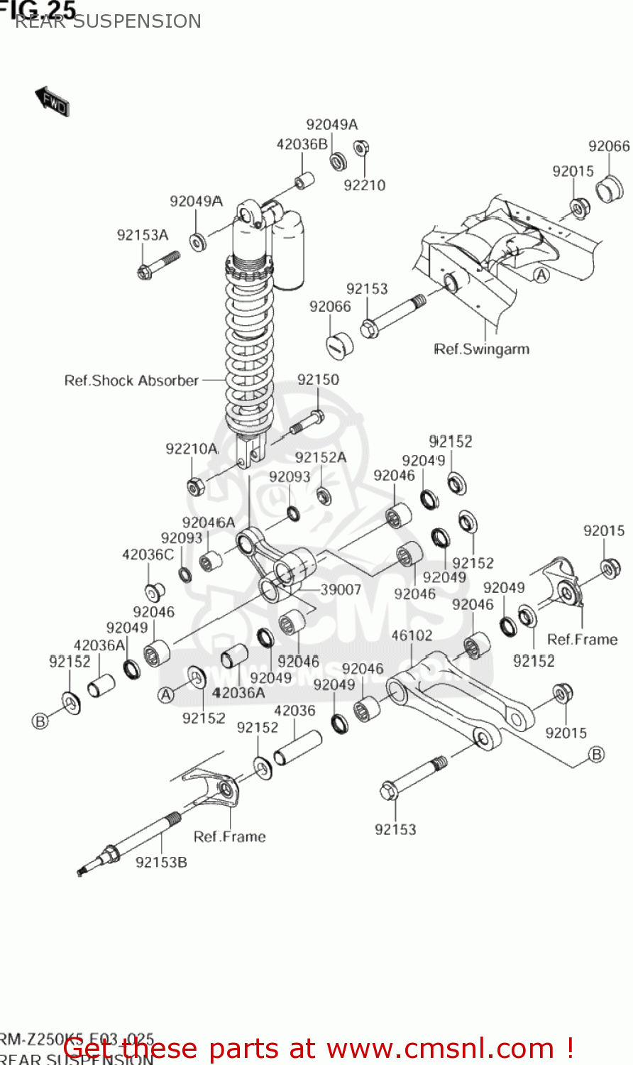 REAR SUSPENSION RM-Z250 2005 (K5) USA (E03) RMZ250 RM Z250