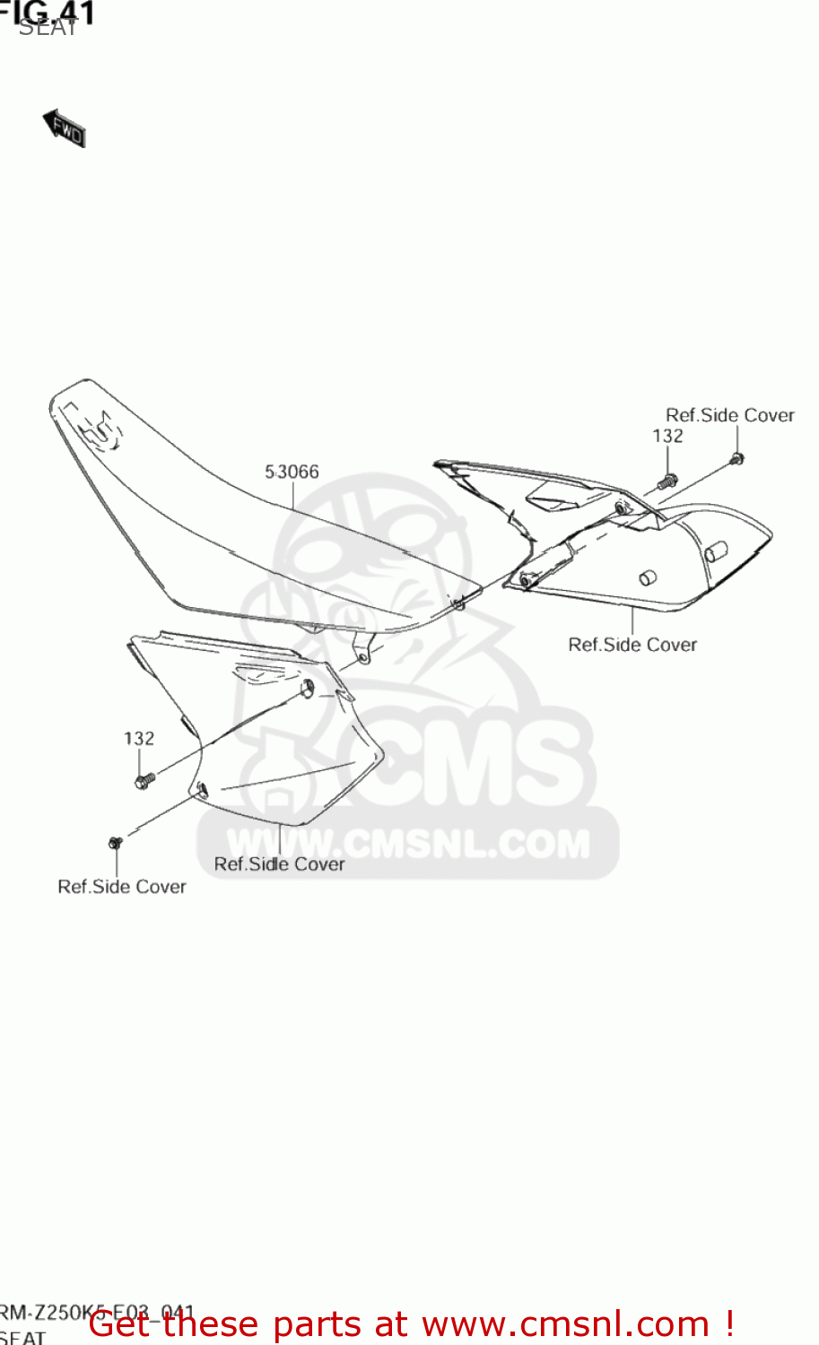 SEAT RM-Z250 2005 (K5) USA (E03) RMZ250 RM Z250