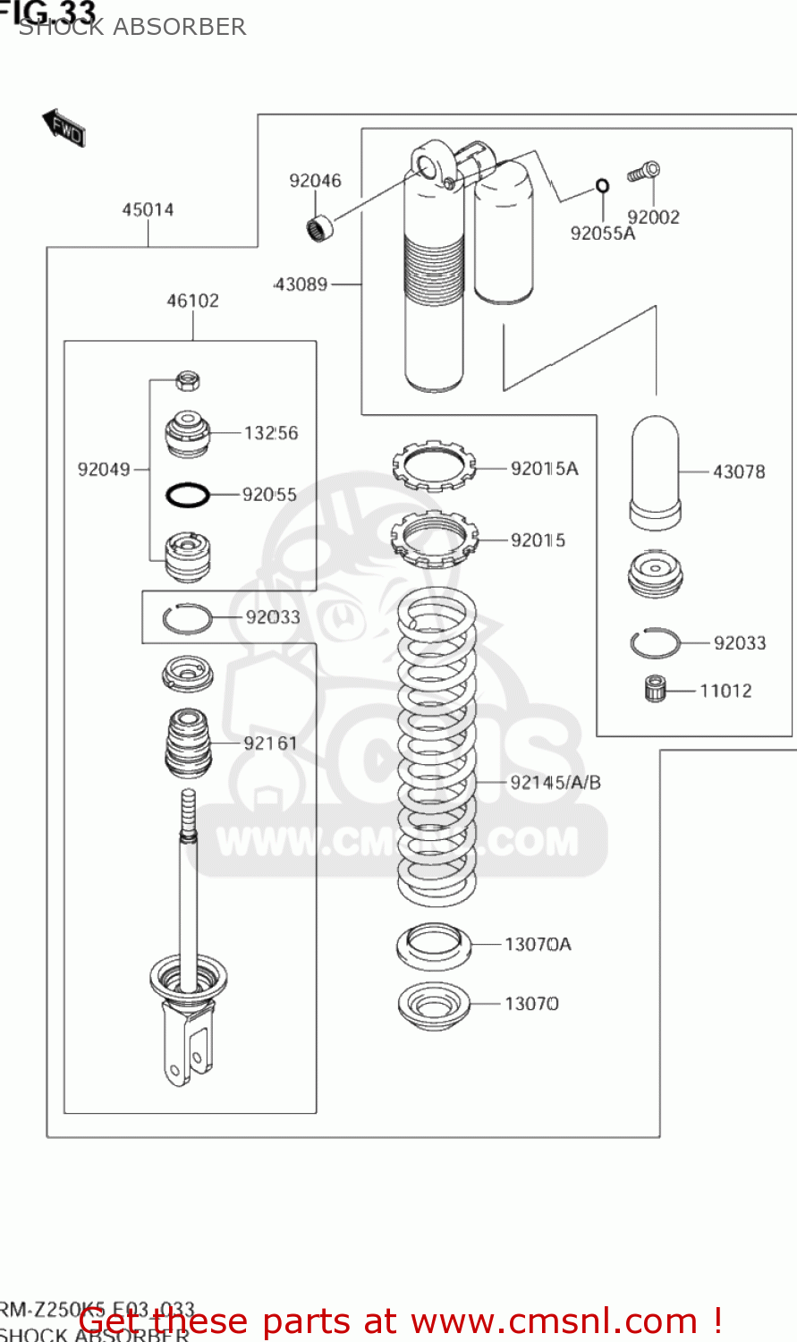 SHOCK ABSORBER RM-Z250 2005 (K5) USA (E03) RMZ250 RM Z250