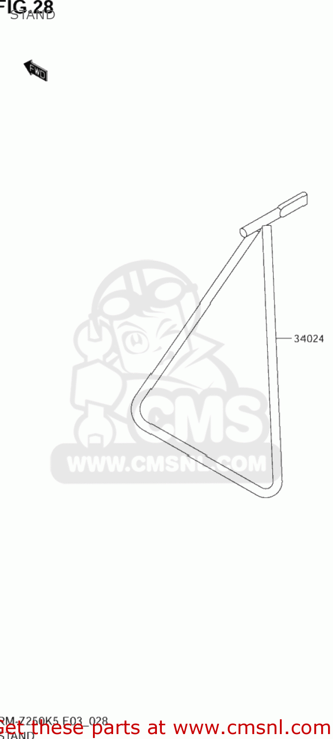 STAND RM-Z250 2005 (K5) USA (E03) RMZ250 RM Z250
