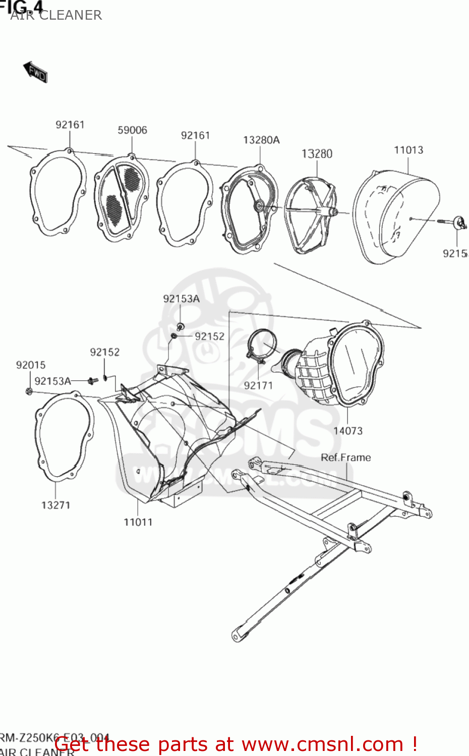 AIR CLEANER RM-Z250 2006 (K6) USA (E03) RMZ250 RM Z250