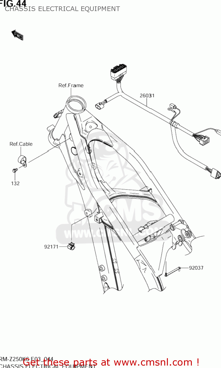 CHASSIS ELECTRICAL EQUIPMENT RM-Z250 2006 (K6) USA (E03) RMZ250 RM Z250