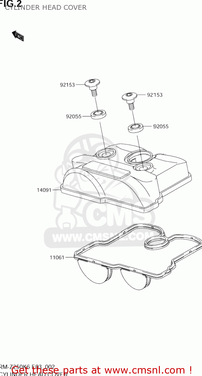 CYLINDER HEAD COVER RM-Z250 2006 (K6) USA (E03) RMZ250 RM Z250