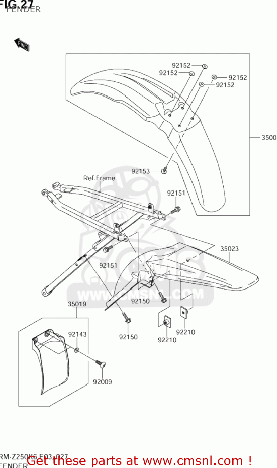 FENDER RM-Z250 2006 (K6) USA (E03) RMZ250 RM Z250
