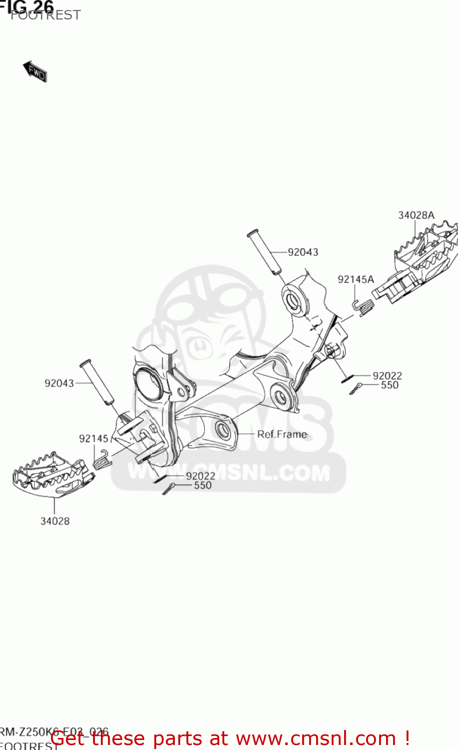 FOOTREST RM-Z250 2006 (K6) USA (E03) RMZ250 RM Z250
