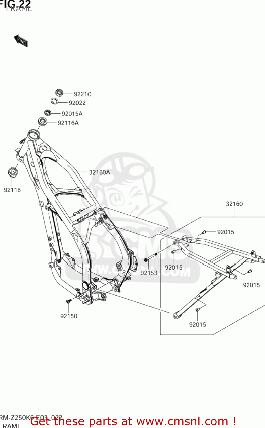 FRAME RM-Z250 2006 (K6) USA (E03) RMZ250 RM Z250