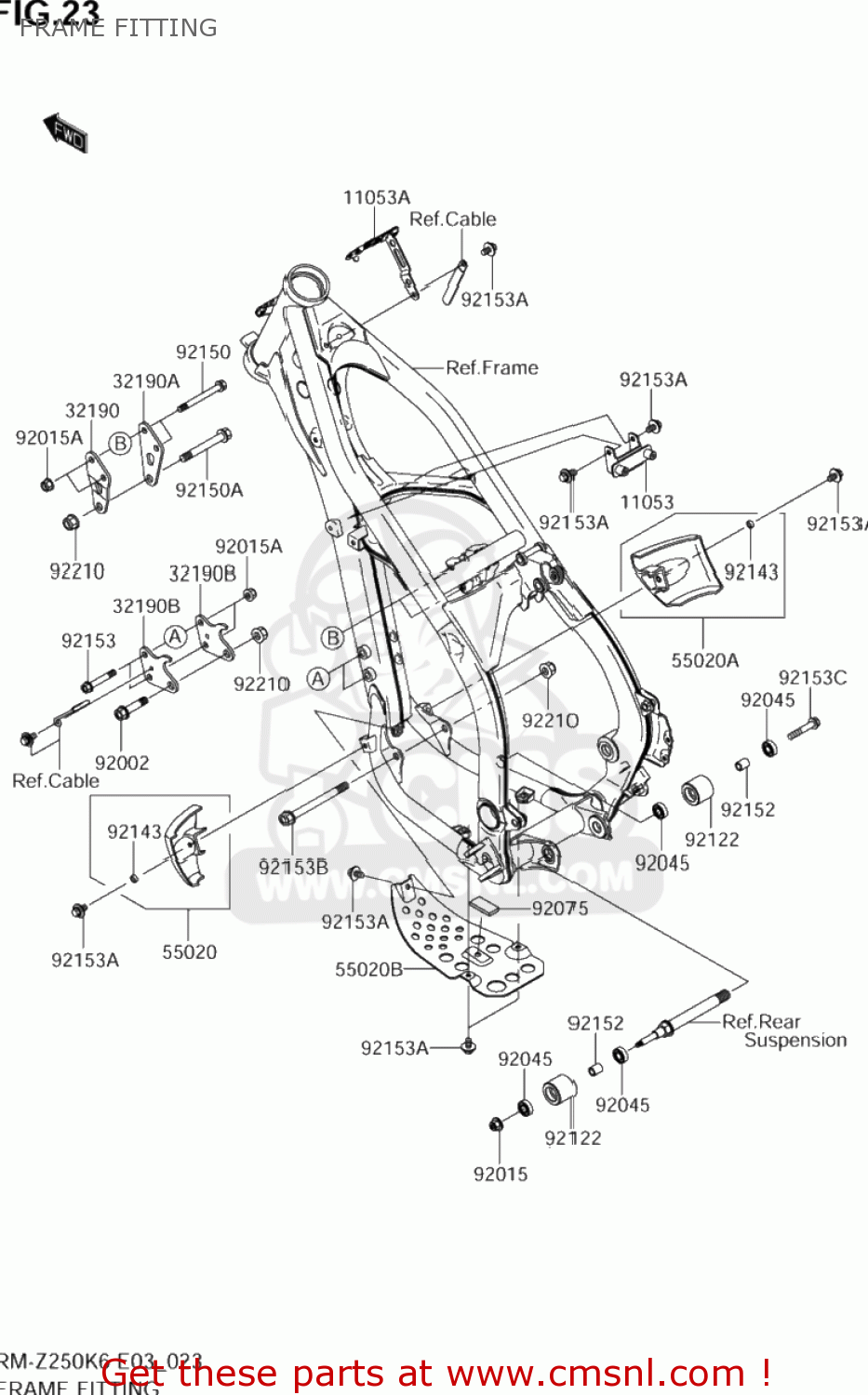 FRAME FITTING RM-Z250 2006 (K6) USA (E03) RMZ250 RM Z250