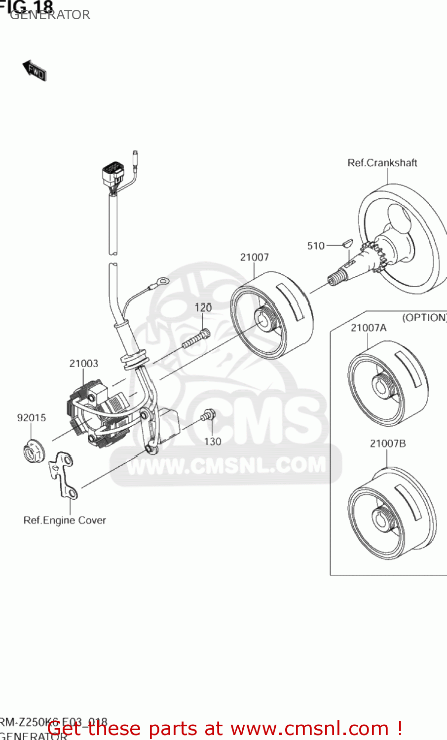 GENERATOR RM-Z250 2006 (K6) USA (E03) RMZ250 RM Z250