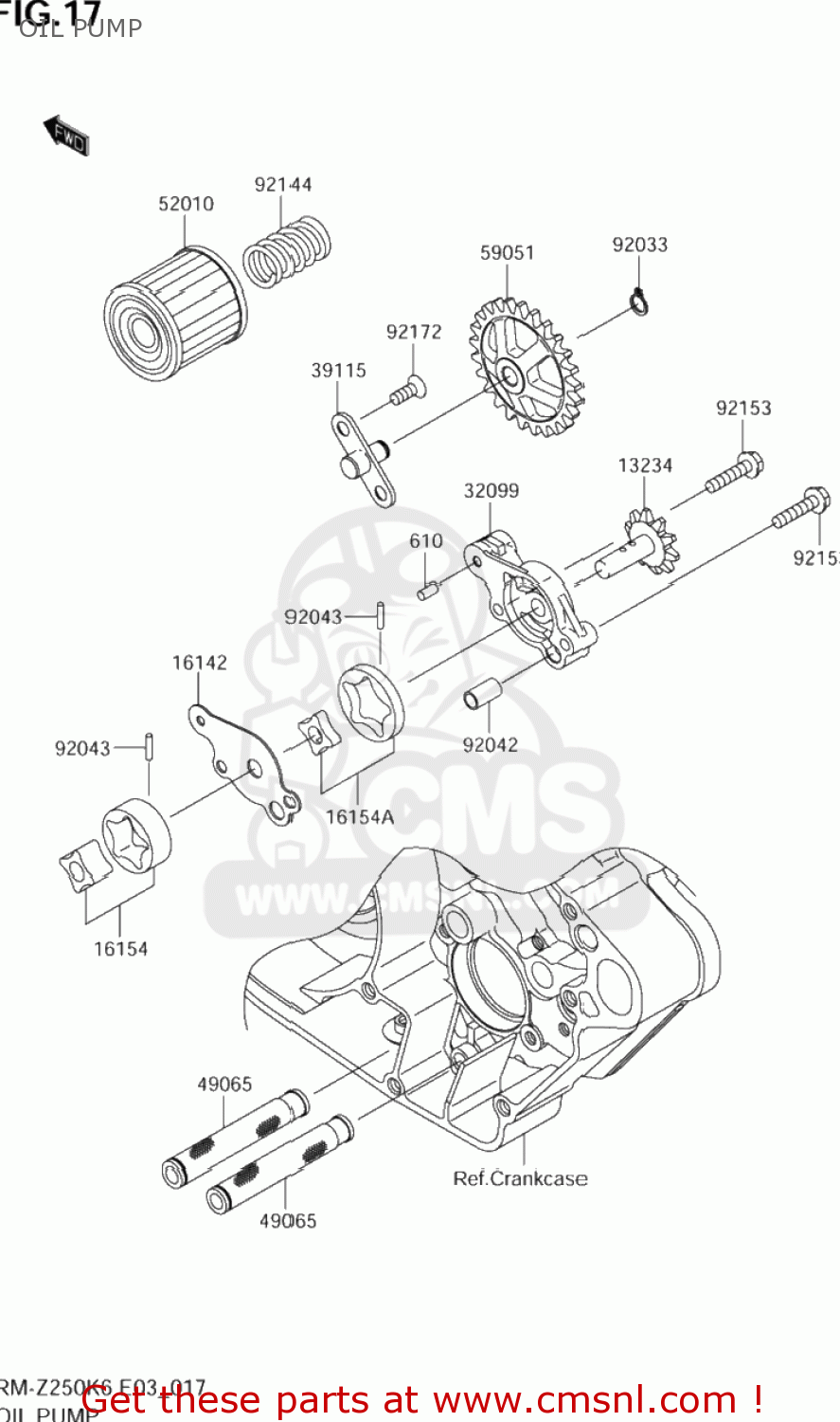 OIL PUMP RM-Z250 2006 (K6) USA (E03) RMZ250 RM Z250