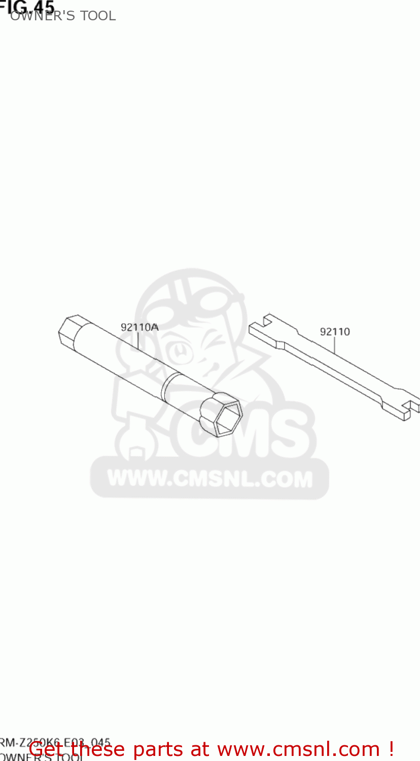 OWNER'S TOOL RM-Z250 2006 (K6) USA (E03) RMZ250 RM Z250