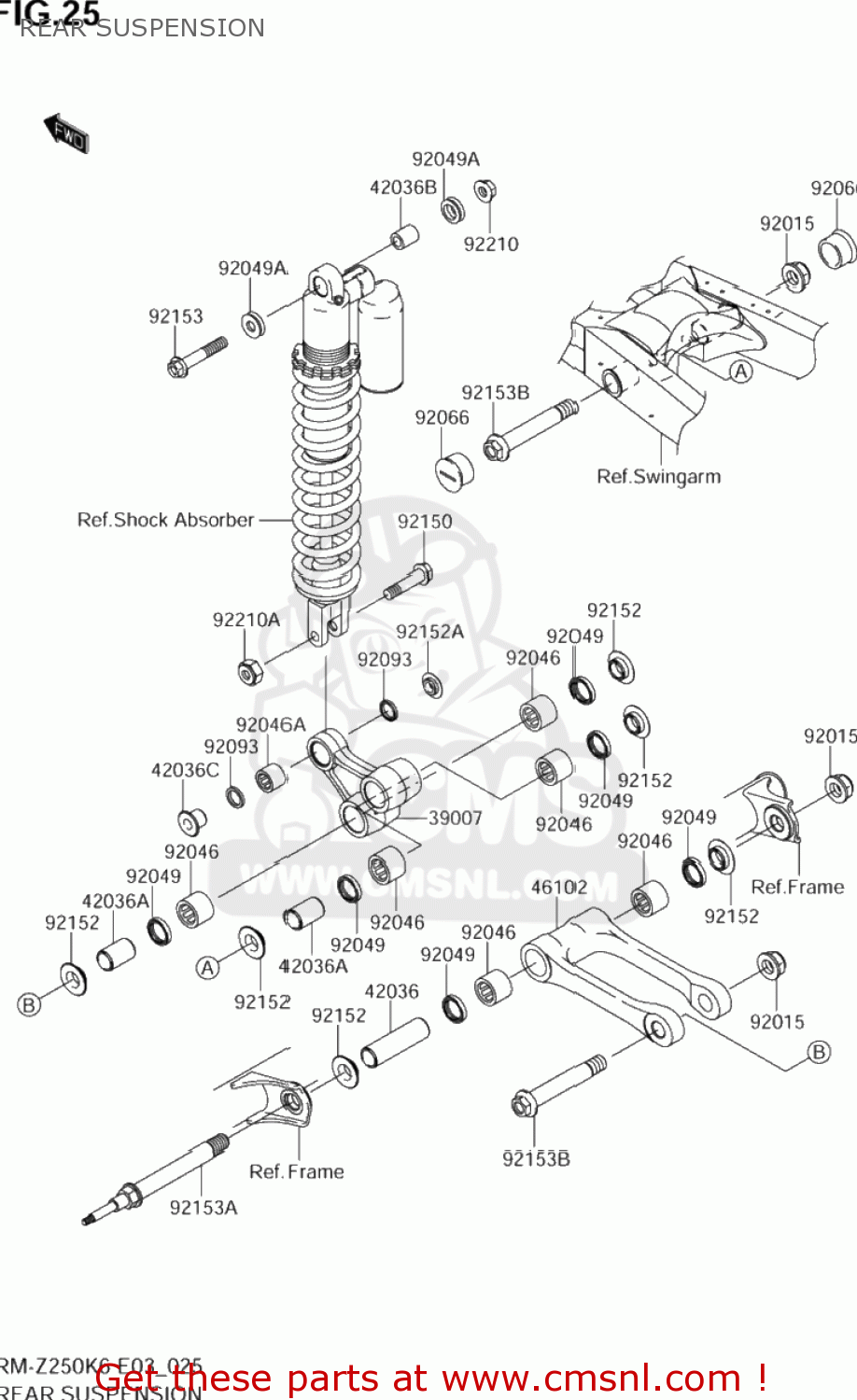 REAR SUSPENSION RM-Z250 2006 (K6) USA (E03) RMZ250 RM Z250