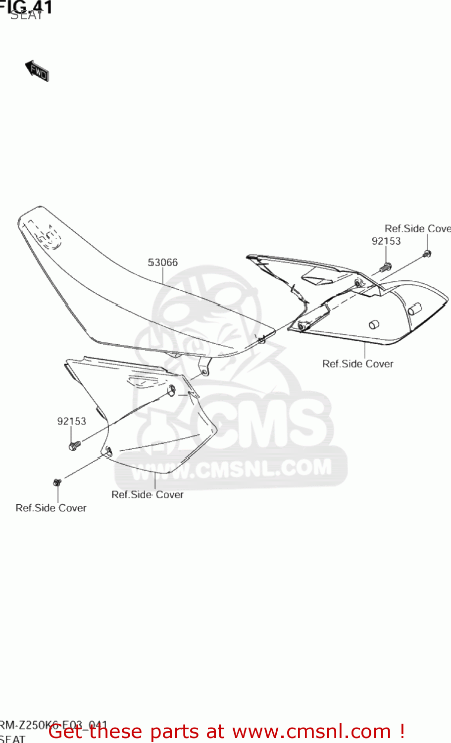 SEAT RM-Z250 2006 (K6) USA (E03) RMZ250 RM Z250