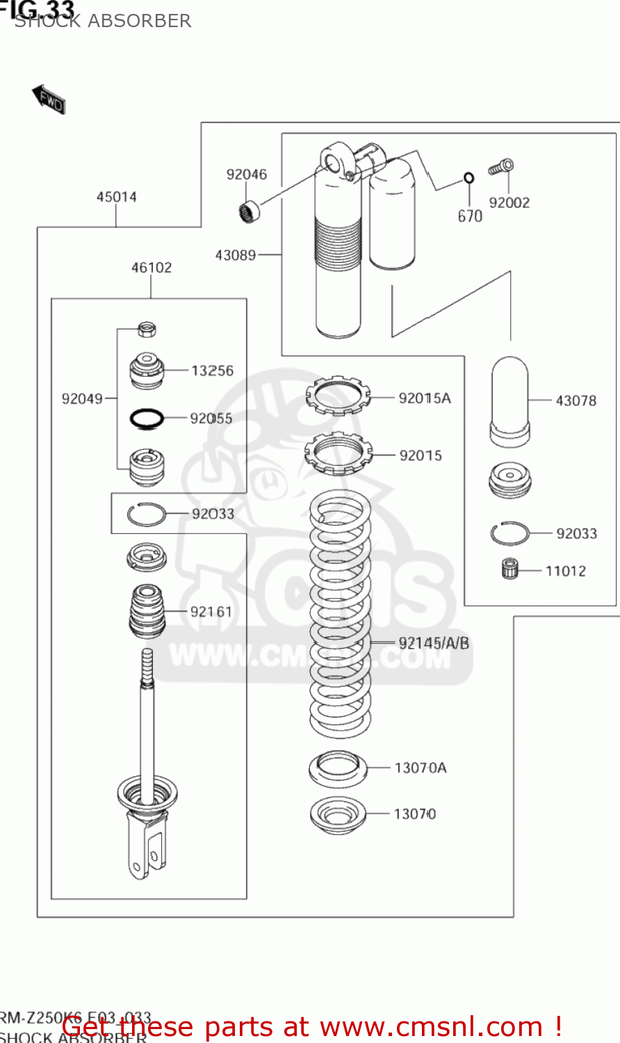 SHOCK ABSORBER RM-Z250 2006 (K6) USA (E03) RMZ250 RM Z250