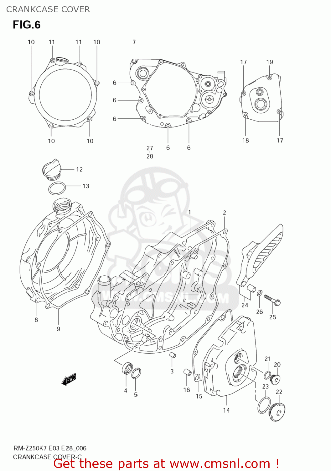 CRANKCASE COVER RM-Z250 2007 (K7) USA (E03) RMZ250 RM Z250