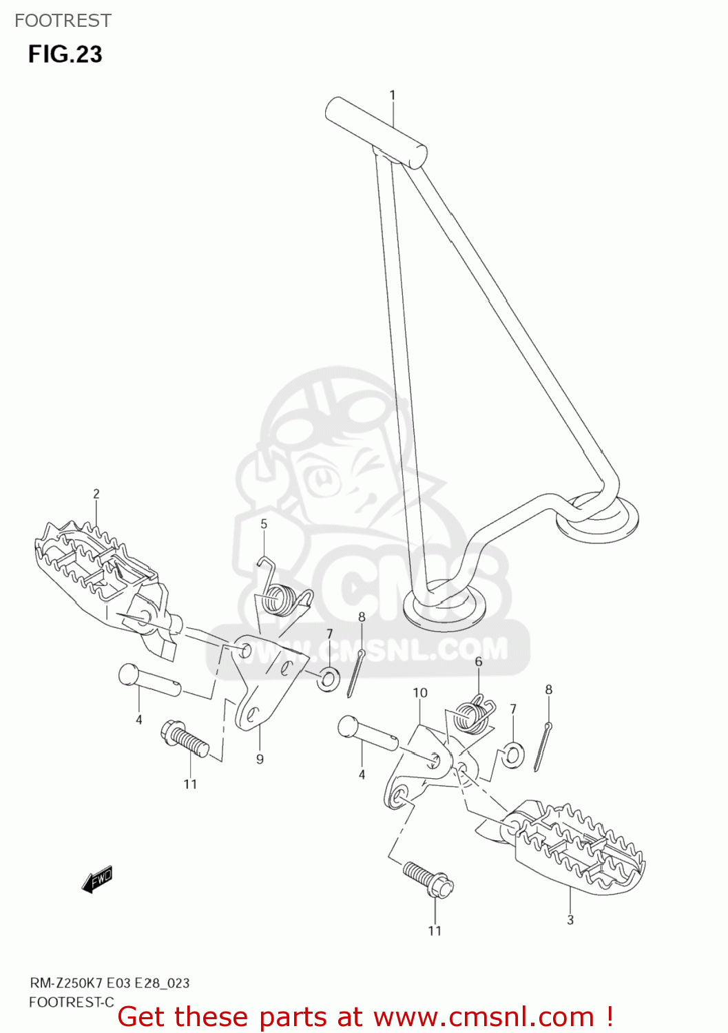 FOOTREST RM-Z250 2007 (K7) USA (E03) RMZ250 RM Z250