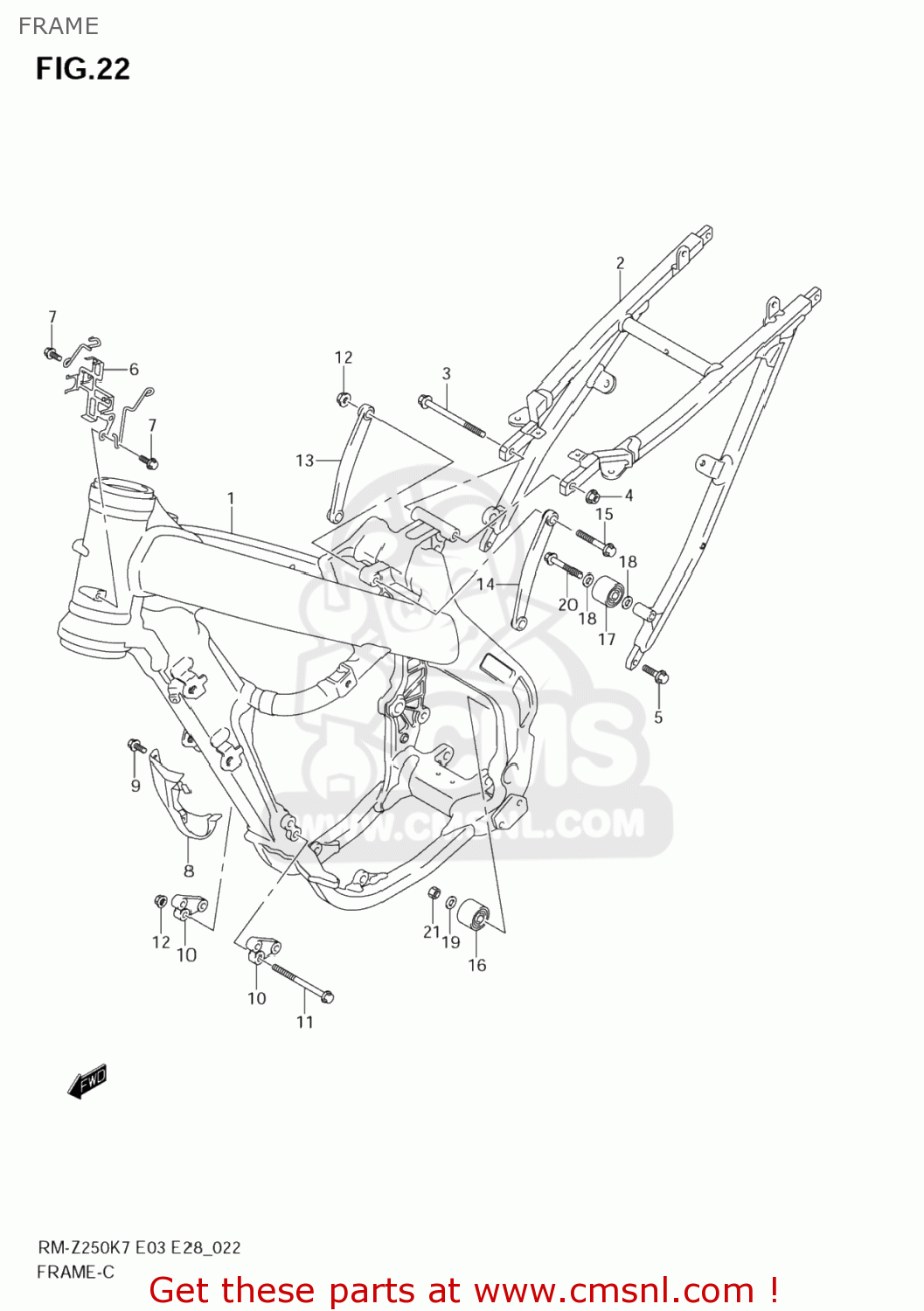 FRAME RM-Z250 2007 (K7) USA (E03) RMZ250 RM Z250