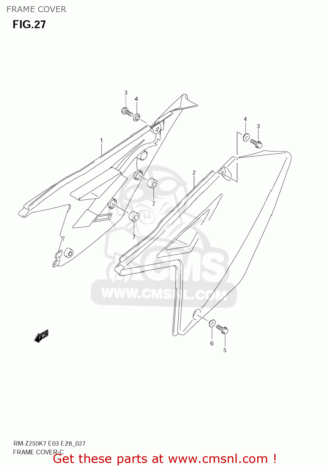 FRAME COVER RM-Z250 2007 (K7) USA (E03) RMZ250 RM Z250