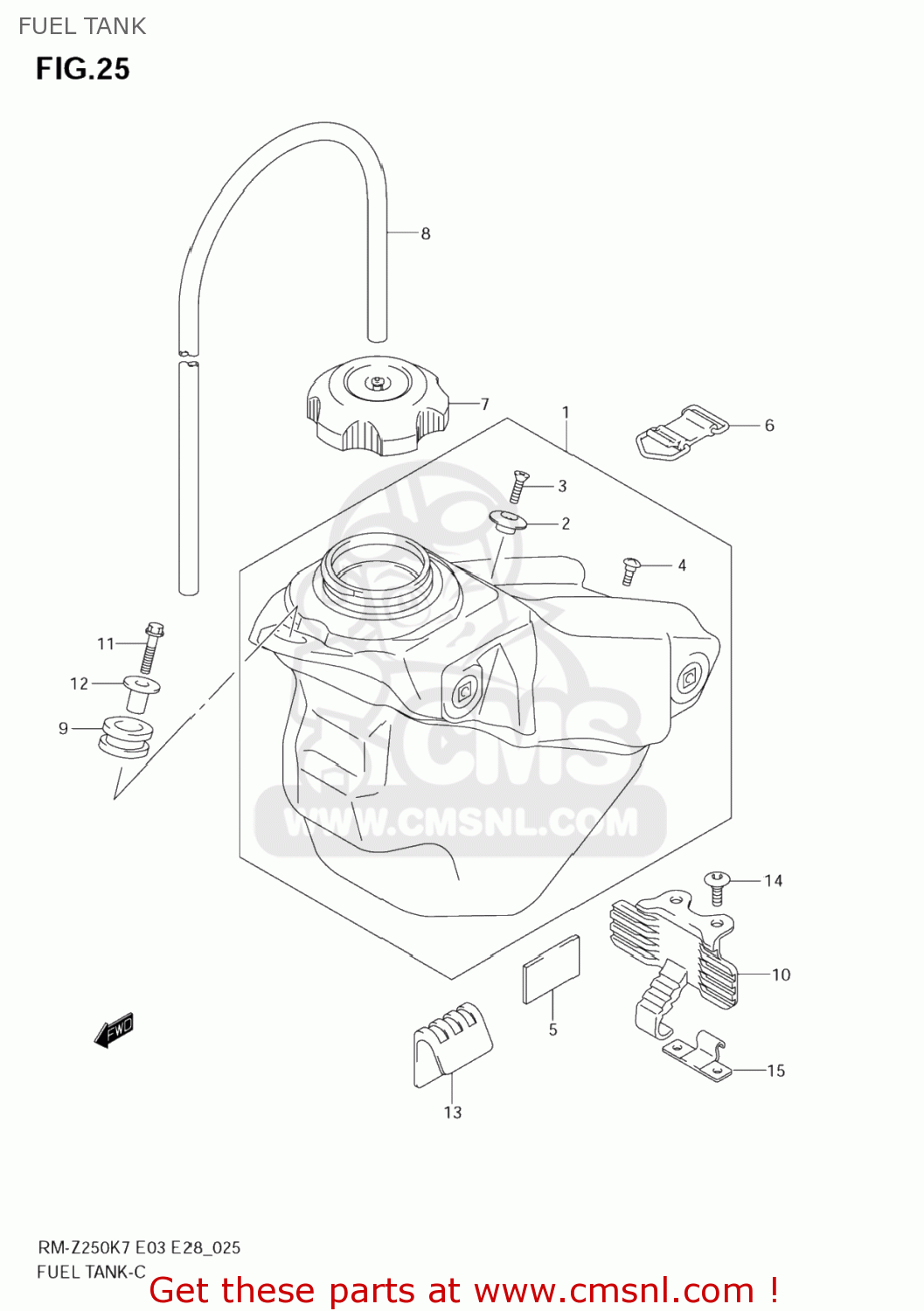 FUEL TANK RM-Z250 2007 (K7) USA (E03) RMZ250 RM Z250