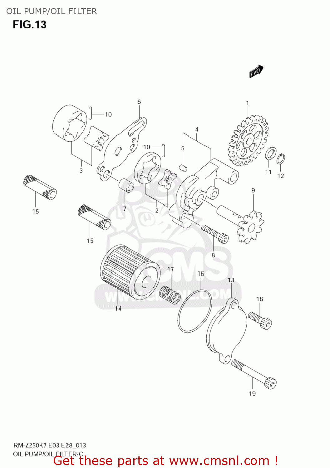 OIL PUMP/OIL FILTER RM-Z250 2007 (K7) USA (E03) RMZ250 RM Z250