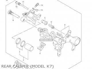REAR CALIPER (MODEL K7) - RM-Z250 2007 (K7) USA (E03) RMZ250 RM Z250
