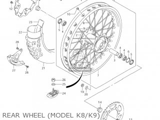 REAR WHEEL (MODEL K8/K9) - RM-Z250 2007 (K7) USA (E03) RMZ250 RM Z250