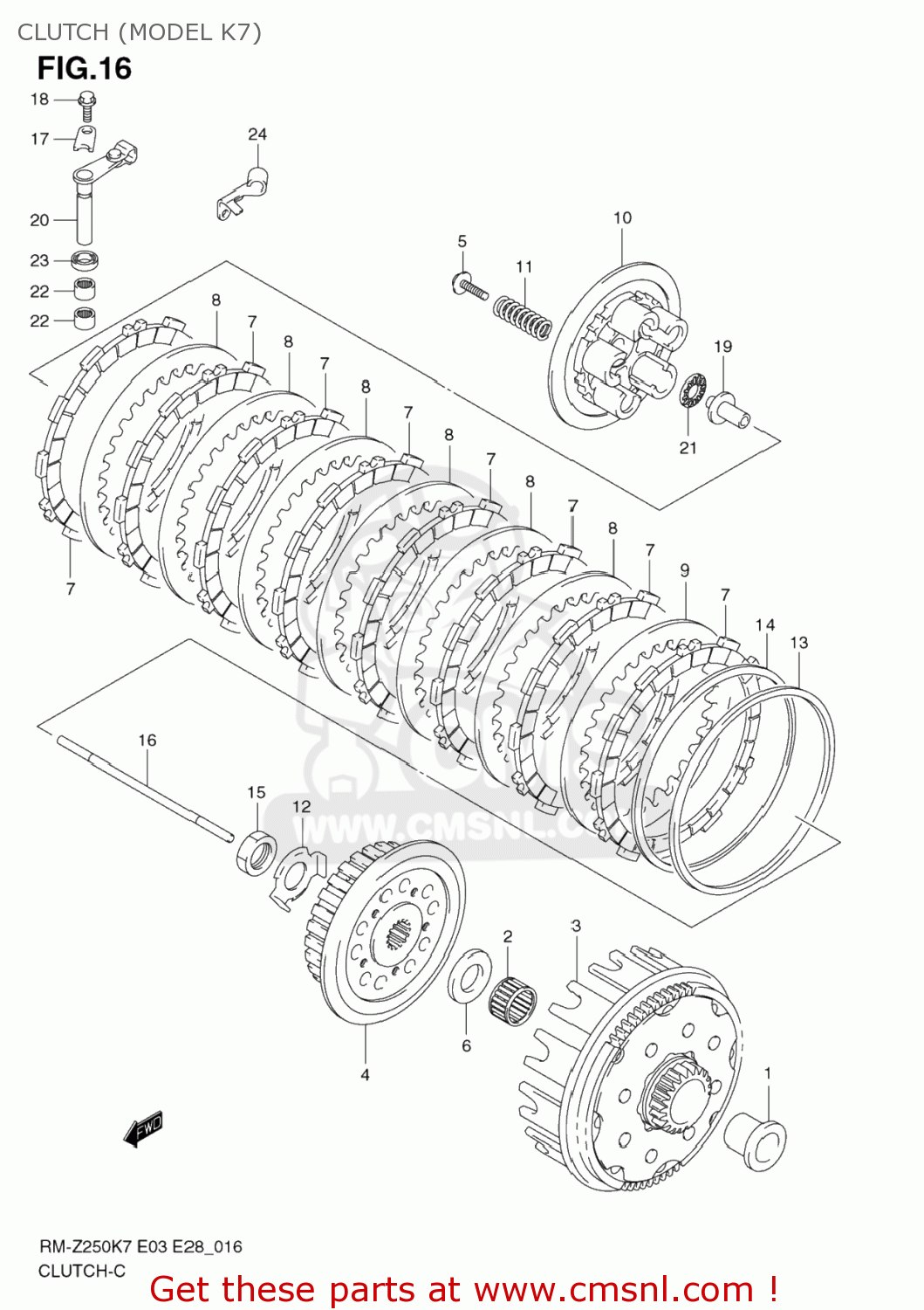 CLUTCH (MODEL K7) RM-Z250 2008 (K8) USA (E03) RMZ250 RM Z250