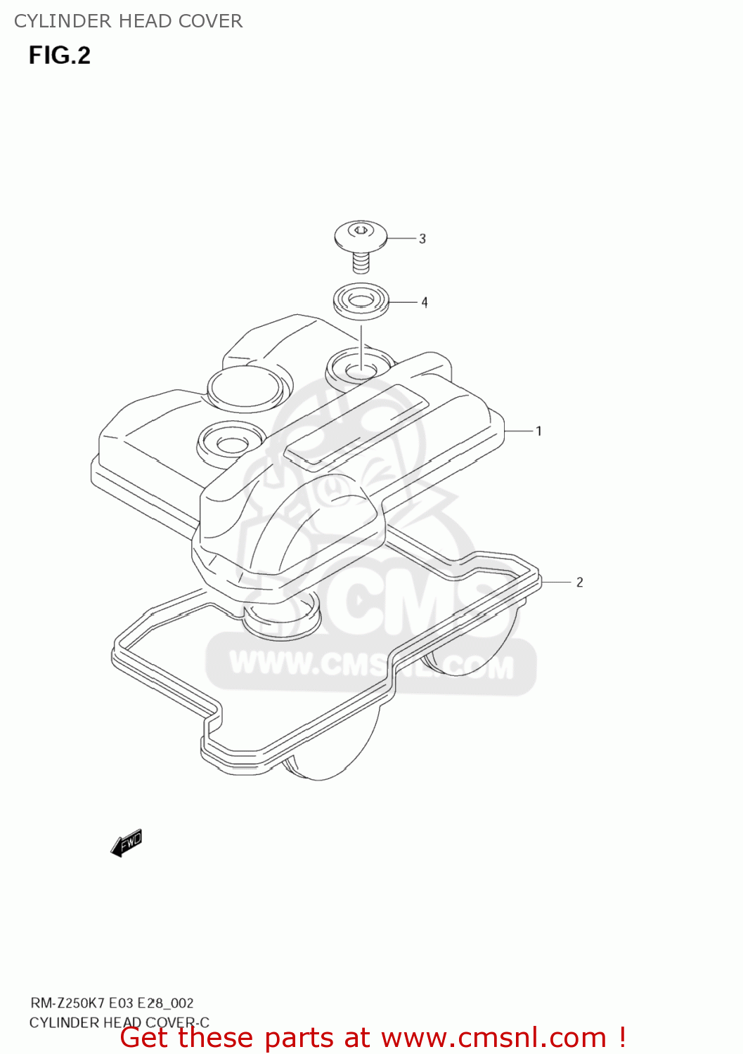 CYLINDER HEAD COVER RM-Z250 2008 (K8) USA (E03) RMZ250 RM Z250