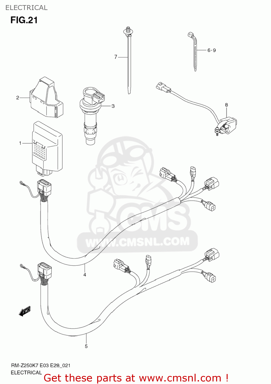 ELECTRICAL RM-Z250 2008 (K8) USA (E03) RMZ250 RM Z250