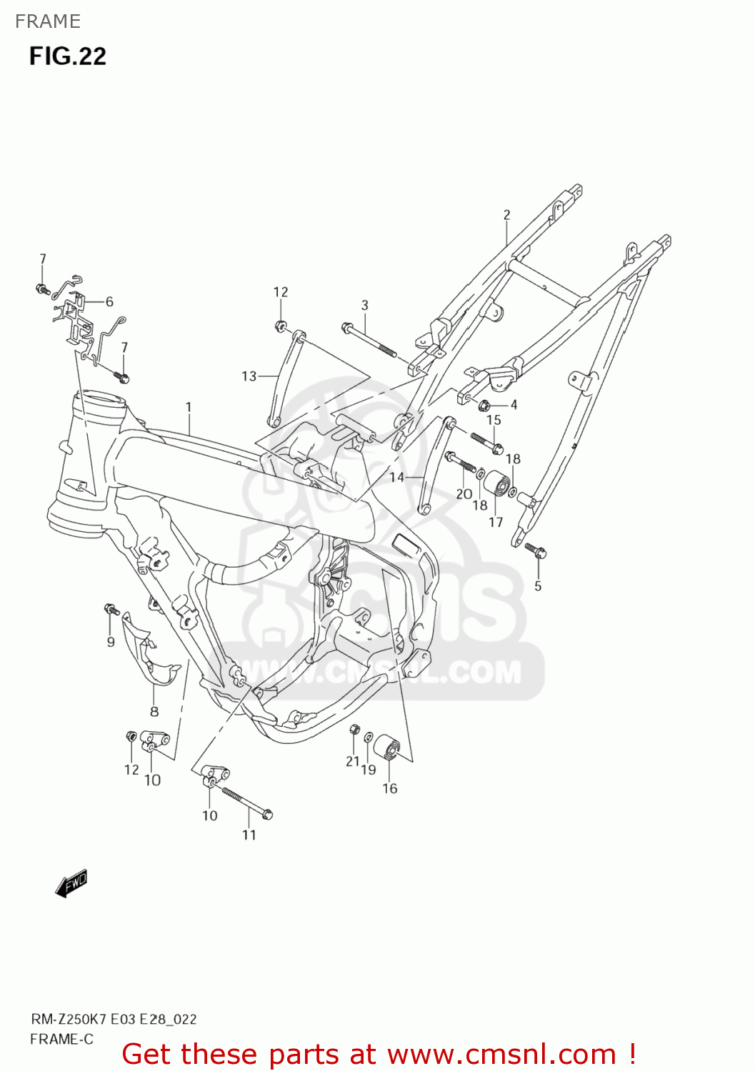 FRAME RM-Z250 2008 (K8) USA (E03) RMZ250 RM Z250