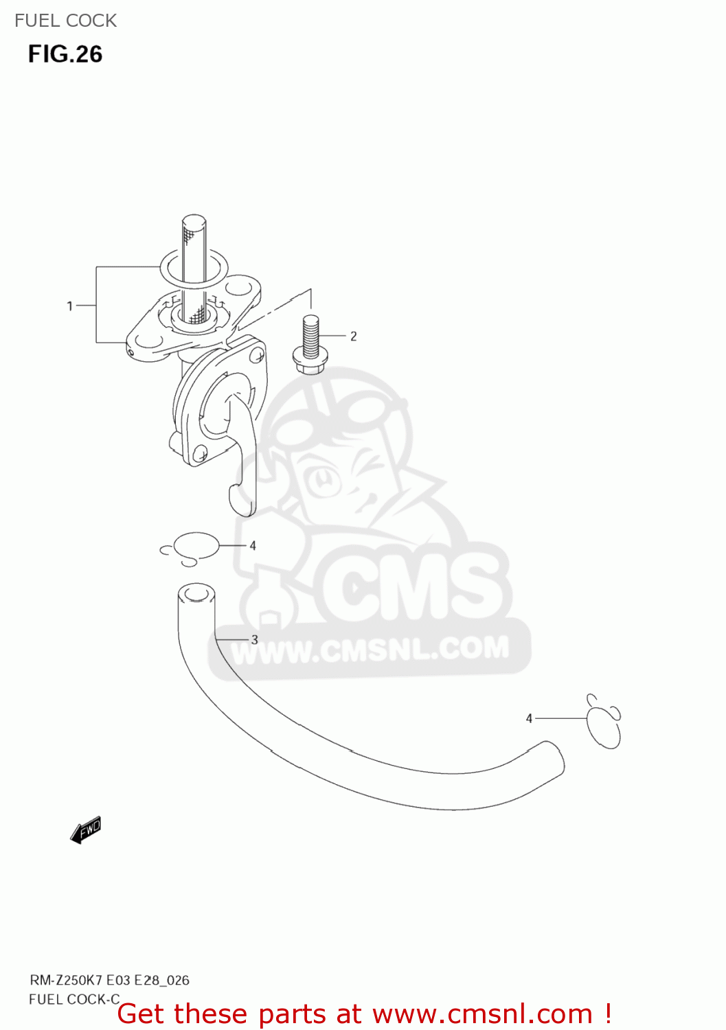 FUEL COCK RM-Z250 2008 (K8) USA (E03) RMZ250 RM Z250