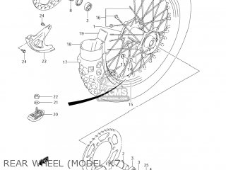REAR WHEEL (MODEL K7) - RM-Z250 2008 (K8) USA (E03) RMZ250 RM Z250