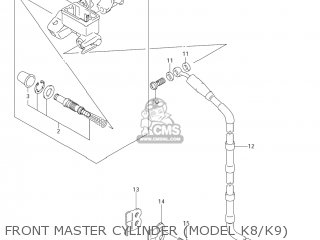 FRONT MASTER CYLINDER (MODEL K8/K9) - RM-Z250 2009 (K9) USA (E03) RMZ250 RM Z250