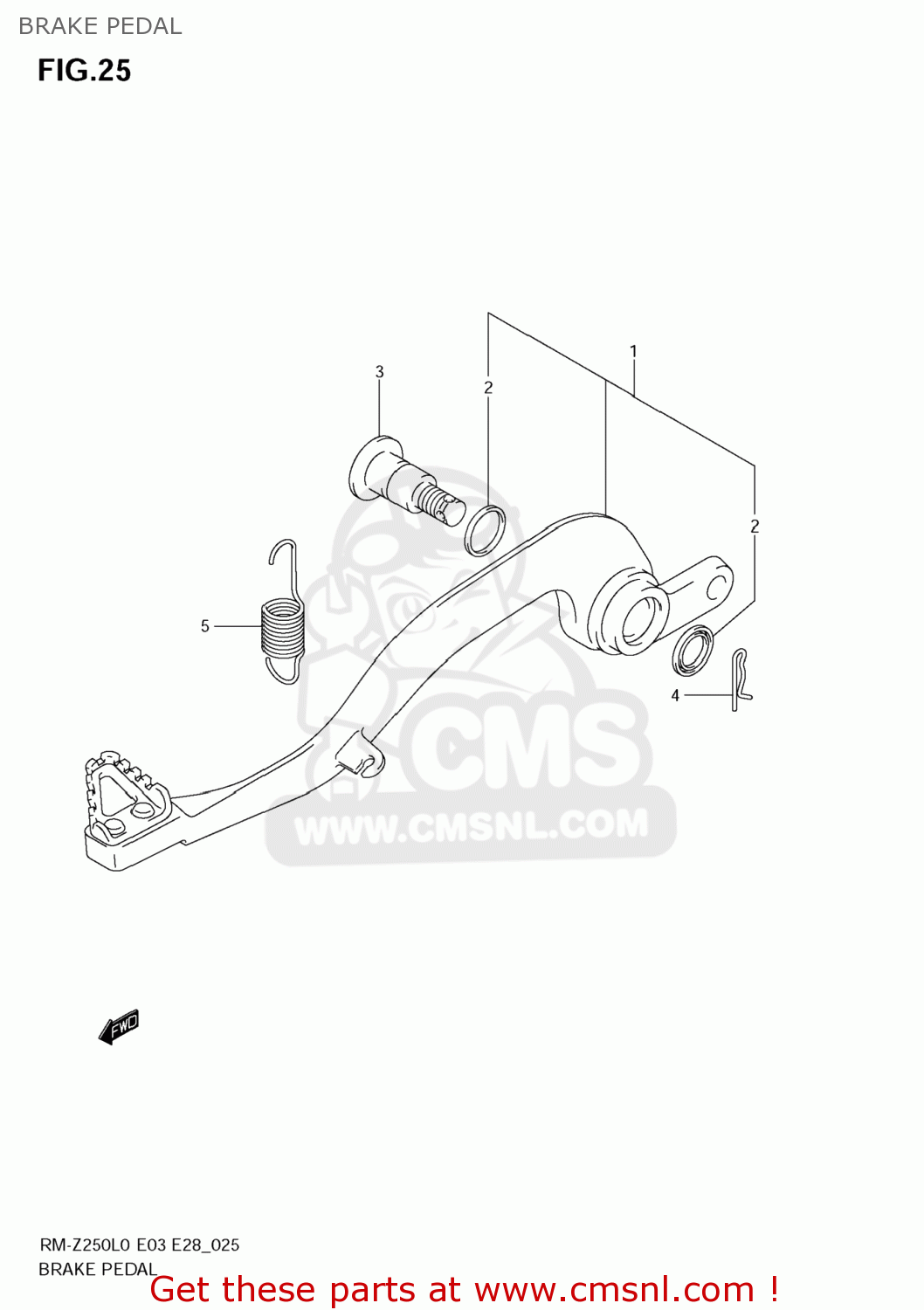 BRAKE PEDAL RM-Z250 2010 (L0) USA (E03) RMZ250 RM Z250