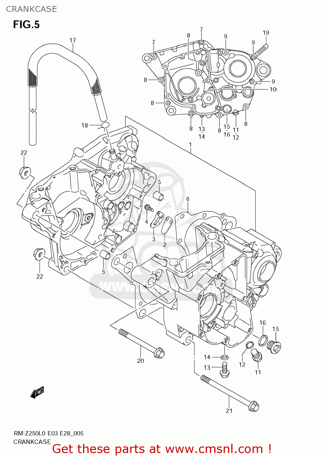 CRANKCASE RM-Z250 2010 (L0) USA (E03) RMZ250 RM Z250