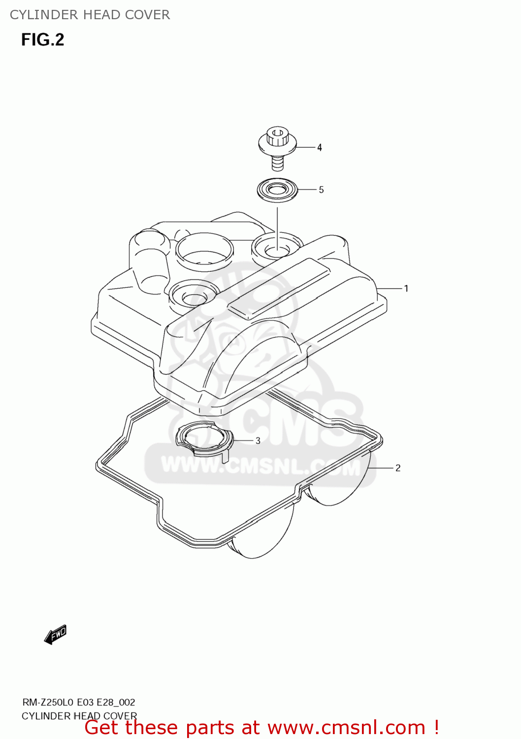 CYLINDER HEAD COVER RM-Z250 2010 (L0) USA (E03) RMZ250 RM Z250