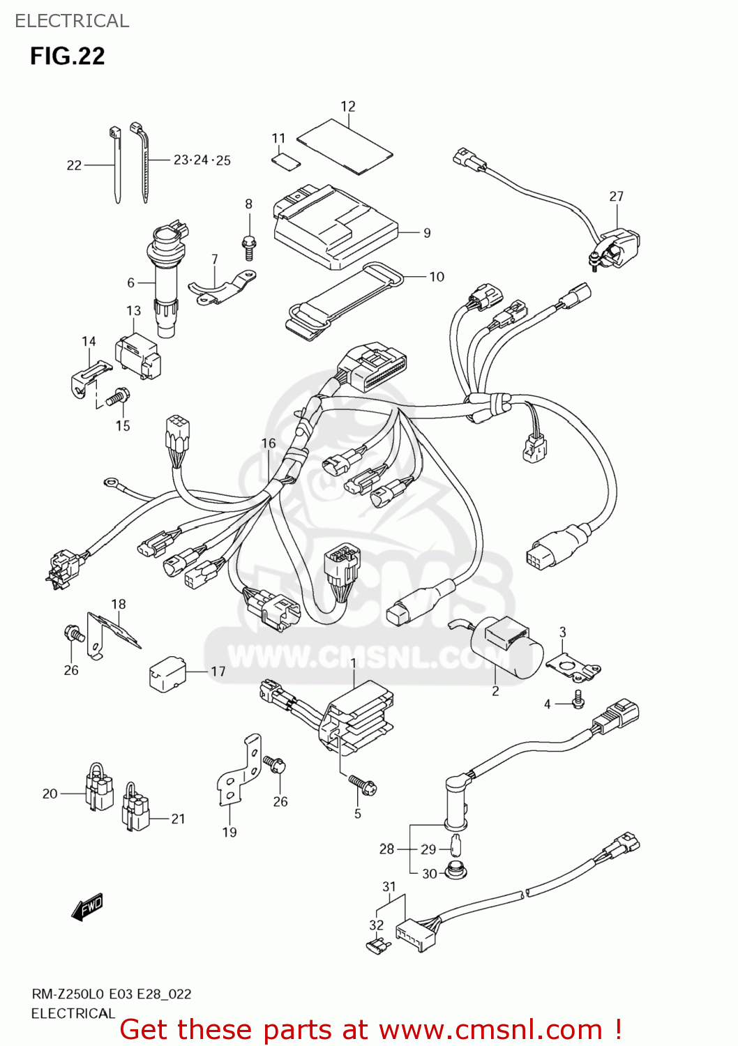 ELECTRICAL RM-Z250 2010 (L0) USA (E03) RMZ250 RM Z250