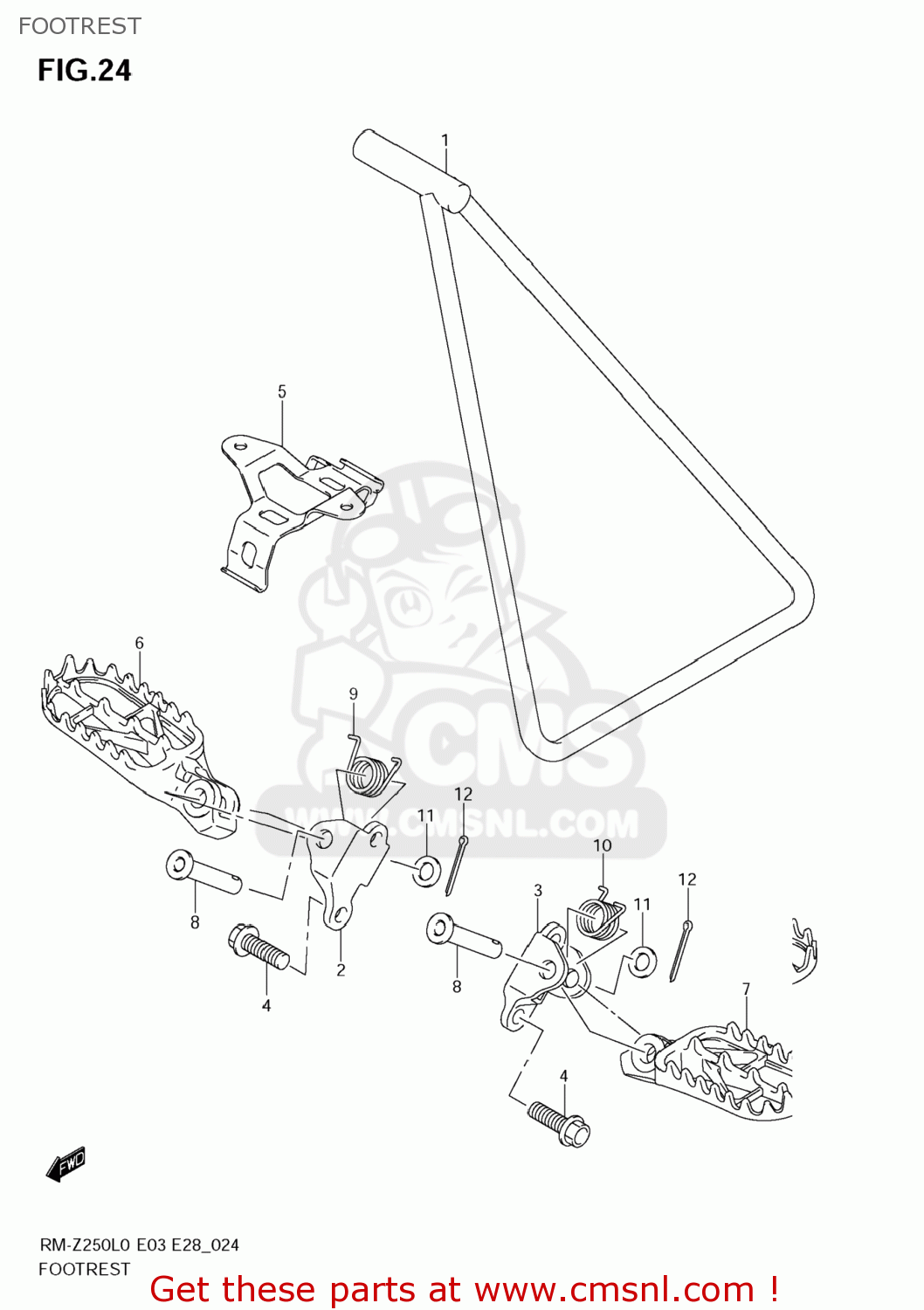 FOOTREST RM-Z250 2010 (L0) USA (E03) RMZ250 RM Z250