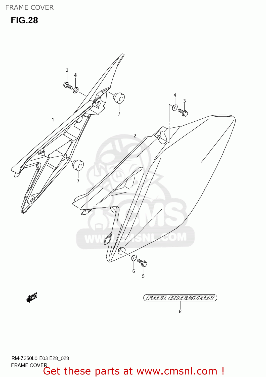 FRAME COVER RM-Z250 2010 (L0) USA (E03) RMZ250 RM Z250